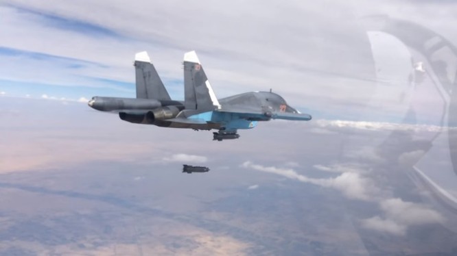 Máy bay ném bom Su-34 Nga không kích (ảnh minh họa)