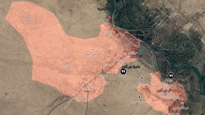 Bản đồ chiến sự Deir ezZor ngày 16.01.2017