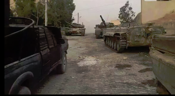 Binh sĩ quân đội Syria tấn công trên chiến trường Đông Ghouta