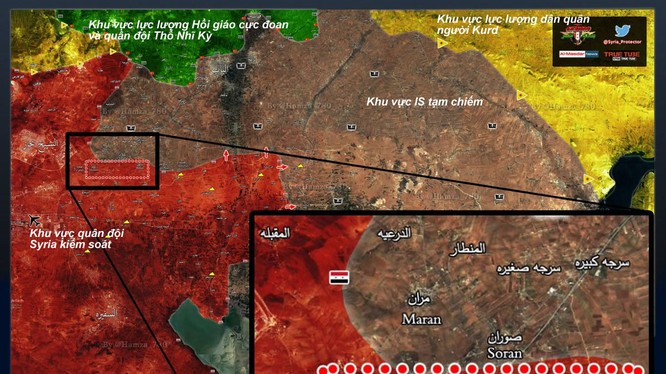 Bản đồ chiến sự khu vực phía đông thành phố Aleppo
