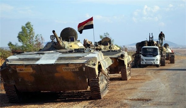Một đơn vị xe thiết giáp của quân đội Syria