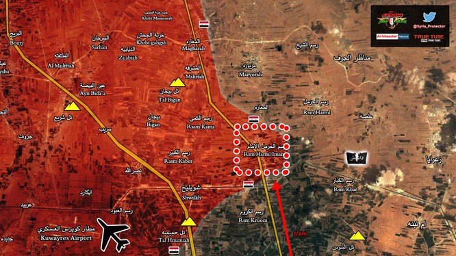 Quân đội Syria giải phóng thị trấn Rasm al-Harmel al-Imam phía đông Aleppo