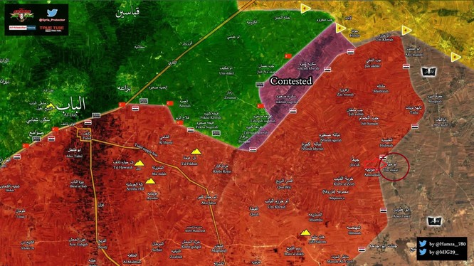 Chiến trường vùng nông thôn phía đông Aleppo, quân đội Syria tấn công làng Um Mayal