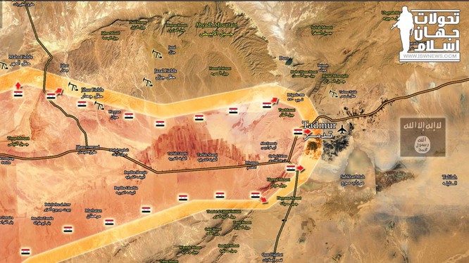 Bản đồ chiến sự Palmyra ngày 01.03.2017