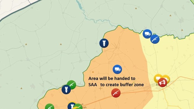 Bản đồ SDF dự kiến bàn giao cho quân đội Syria kiểm soát và bảo vệ