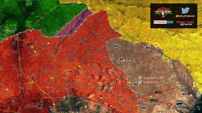 Tình hình chiến sự trên vùng nông thôn phía đông Aleppo