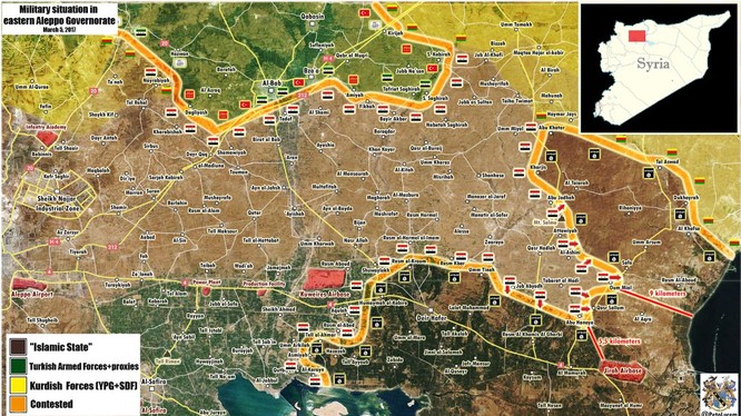 Chiến trường vùng nông thôn phía đông Aleppo tính đến ngày 05.03.2017