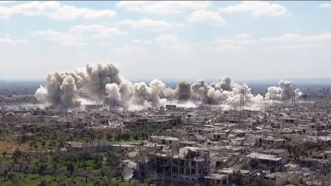 Quân đội Syria pháo kích ác liệt quận Al0Qaboun