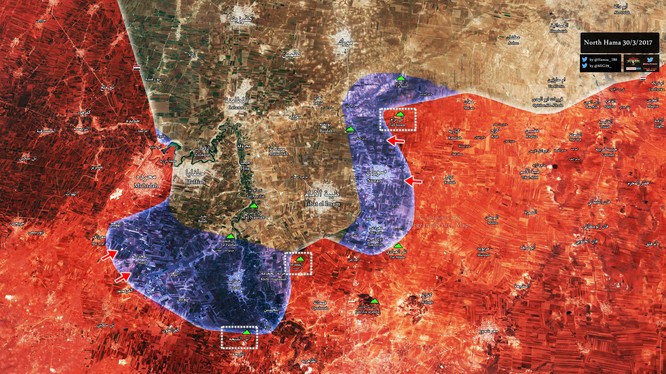 Bản đồ chiến sự miền bắc tỉnh Hama