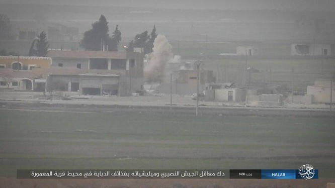 Khu vực chiến trường, nơi IS liên tiếp tấn công xe tăng quân đội Syria ở Aleppo