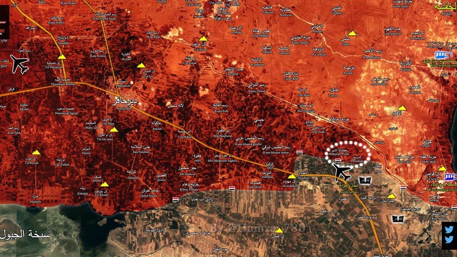Bản đồ chiến sự vùng nông thôn phía đông Aleppo