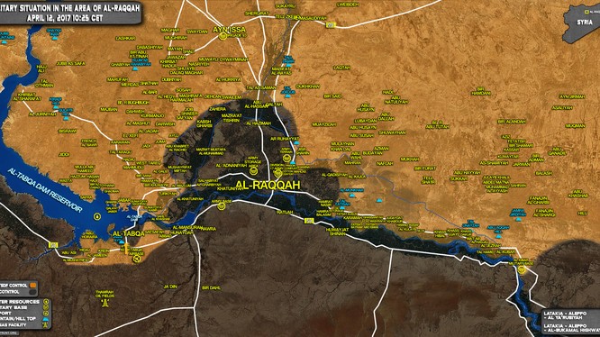 Bản đồ chiến sự tỉnh Raqqa, Syria