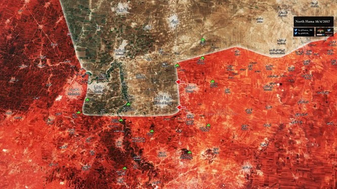 Bản đồ chiến sự tỉnh Hama sáng ngày 17.04.2017