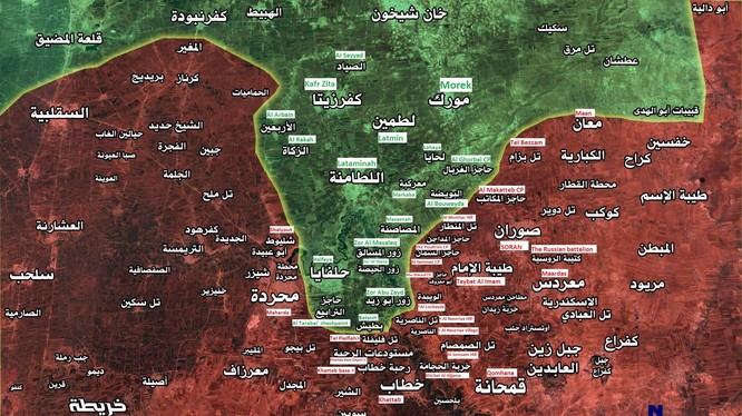 Chiến trường vùng nông thôn miền bắc Hama tính đến ngày 22,04.2017