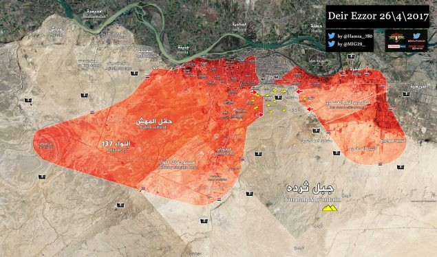 Chiến trường Deir Ezzor tính đến ngày 26.04..2017