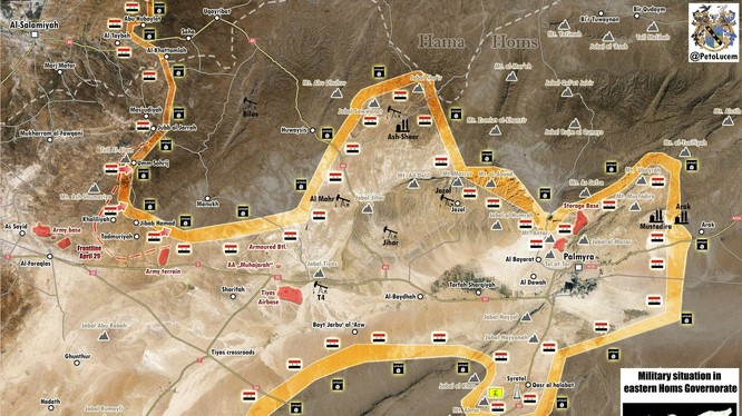 Bàn đồ tình hình chiến sự tỉnh Homs tính đến ngày 03.05.2017