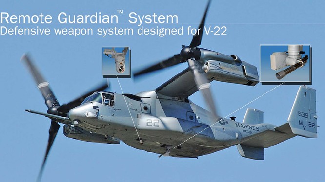Trực thăng đổ bộ MV-22 Osprey gắn hệ thống vũ khí phòng thủ AWG-35 (V)
