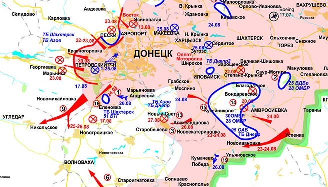 Bản đồ "chảo lửa" Ilovaysk trong địa phận Donesk 