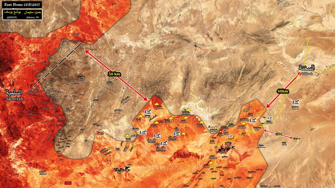 Bản đồ tình hình chiến sự khu vực tỉnh Homs tính đến ngày 12.06.2017