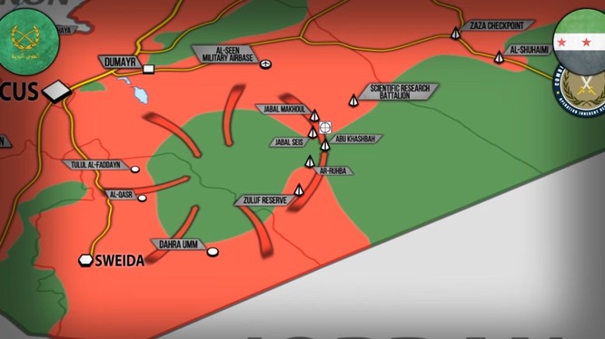 Các mũi tiến công của quân đội Syria nhằm cô lập và phong tỏa khu vực do phiến quân được Mỹ hậu thuẫn kiểm soát