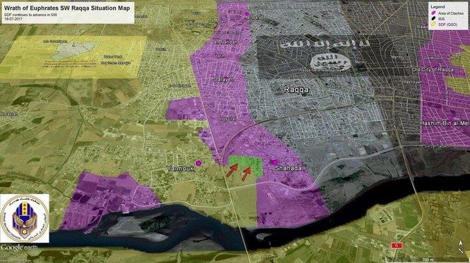 Các mũi tấn công của lực lượng SDF vào trung tâm thành phố Raqqa