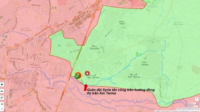 Quân đội Syria tiến công trên hướng đông thị trấn Ayn Tarma