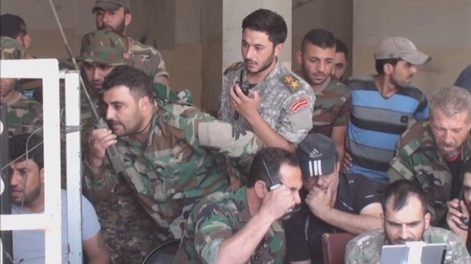 Sở chỉ huy tiền phương của Vệ binh Cộng hòa trên chiến trường ngoại ô phía đông Damascus