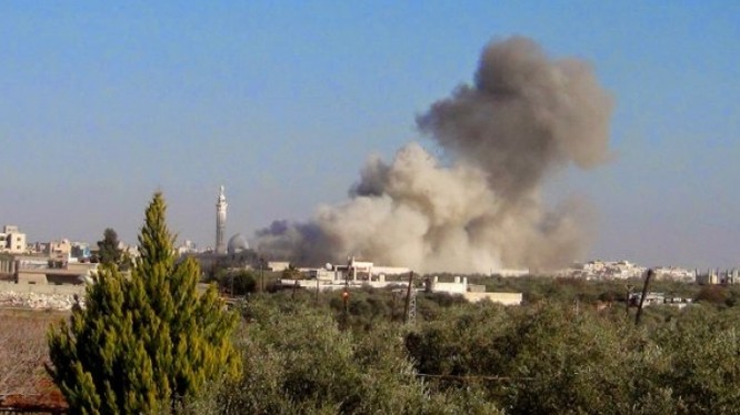IS tiến hành cuộc tấn công bằng xe bom tự sát VBIED trên vùng ngoại ô thị trấn Uqayribat - ảnh Qasioun.ne