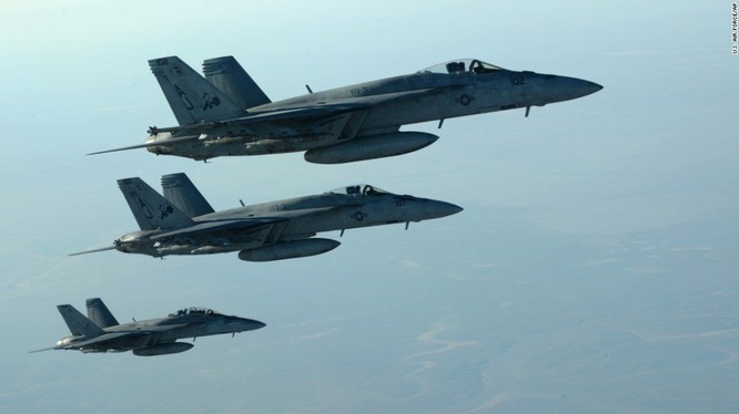 Máy bay liên quân do Mỹ dẫn đầu, hoạt động trên vùng trời Syria - ảnh minh họa Masdar News