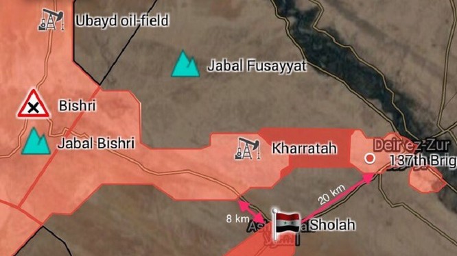 Sơ đồ quân đội Syria giải phóng làng Ash-Shula - bản đồ South Front