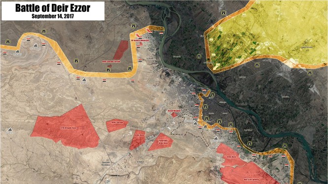 Bản đồ tình hình chiến sự Deir Ezzor tình đến ngày 14.09.2017 - ảnh South Front