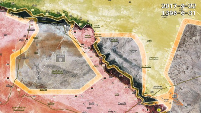 Bản đồ tình hình chiến sự khu vực Deir Ezzor - ảnh South Front