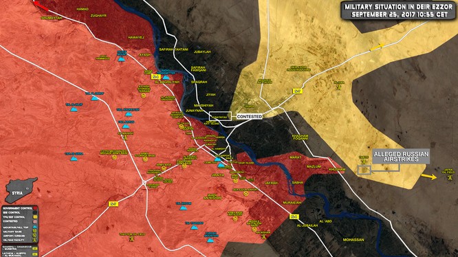 Những khu vực gia tăng căng thẳng trên chiến trường Deir Ezzor - bản đồ South Front