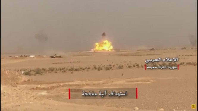Quân đội Syria tiến công trên vùng sa mạc tỉnh Homs - ảnh video truyền thông Hezbollah