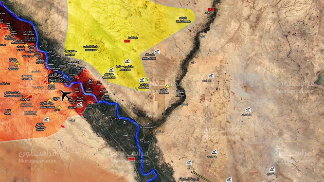 Bản đồ tình hình chiến sự Deir Ezzor ngày 02.10.2017 theo Muraselon 