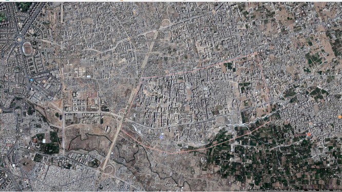 Hầu hết khu vực quận Ayn Tafma bị tàn phá bởi cuộc chiến tranh - ảnh Googlemap