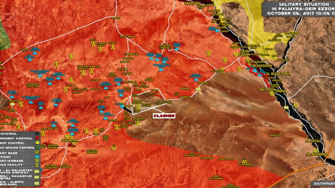 Bản đồ tình hình chiến sự gần thị trấn Al-Sukhnah ảnh South Front
