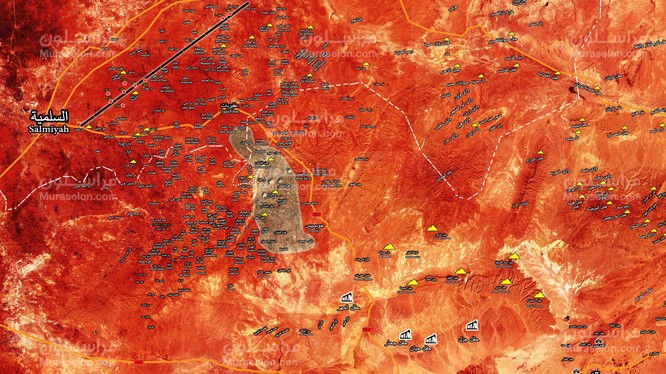 Quân đội Syria giải phóng 2 địa bàn dân cư trong khu vực bao vây IS hướng đông thành phố Salamiyah vùng sa mạc phía đông tỉnh Homs ảnh Muraselon