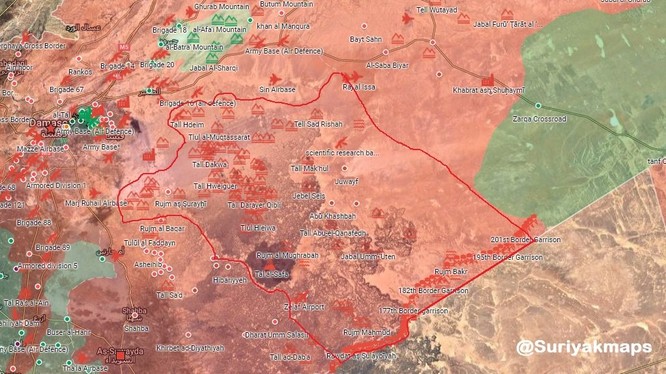 Quân đội Syria giải phóng hơn 8000 km2 lãnh thổ biên giới sát với Jordan - ảnh Alalam.ir