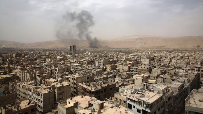 Khu vực ngoại ô Damascus, nơi diễn ra cuộc chiến khốc liệt giữa quân đội Syria và FSA - HTS