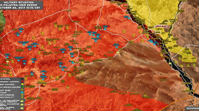 Bản đồ tình hình chiến sự Syria tính đến ngày 26.10.2017 theo South Front