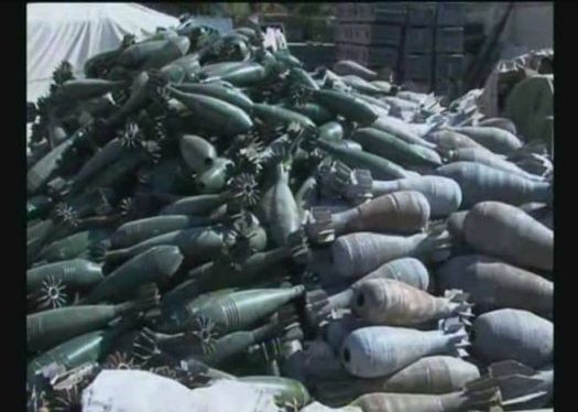 Kho vũ khí khổng lồ được tìm thấy phía đông tỉnh Hama - ảnh video SANA