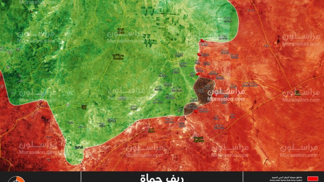 Bản đồ tình hình chiến sự Hama tính đến ngày 31.10.2017 theo Muraselon