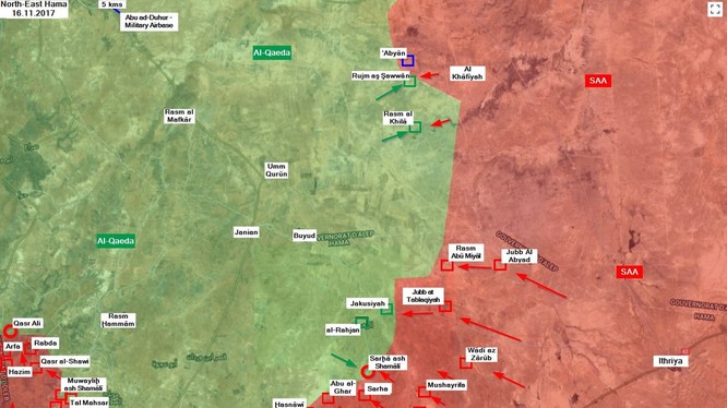 Các mũi tiến công của quân đội Syria trên chiến trường miền đông bắc Hama - ảnh South Front