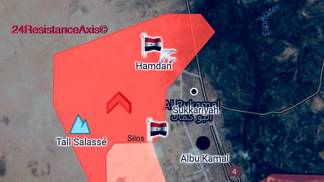 Khu vực quân đội Syria tiến công giair phóng thành phố Albukamal - ảnh South Front