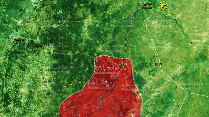 Quân đội Syria tiến chiếm thị trấn Sinjar, cách sân bay Abu al-Duhur 15 km - ảnh Muraselon