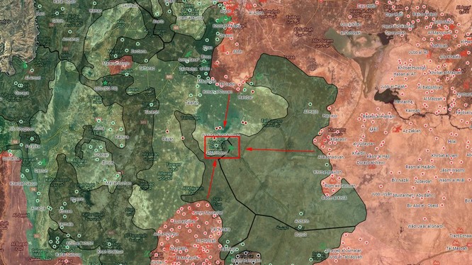 Các hướng tấn công của quân đội Syria nhằm vào căn cứ sân bay Abu Al-Duhur - ảnh South Front