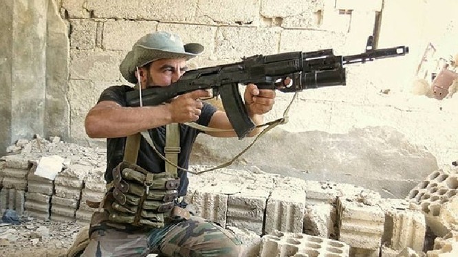 Binh sĩ quân đội Syria trên chiến trường Đông Ghouta - ảnh minh họa Masdar News