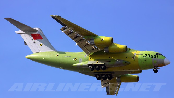 Máy bay vận tải quân sự hạng nặng của Trung Quốc - Xian Y-20. Ảnh minh họa không quân Trung Quốc
