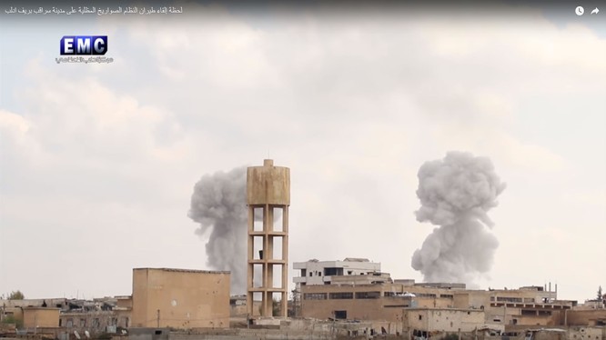 Không quân Nga, Syria không kích mãnh liệt chiến trường tỉnh Idlib - ảnh minh họa Masdar News
